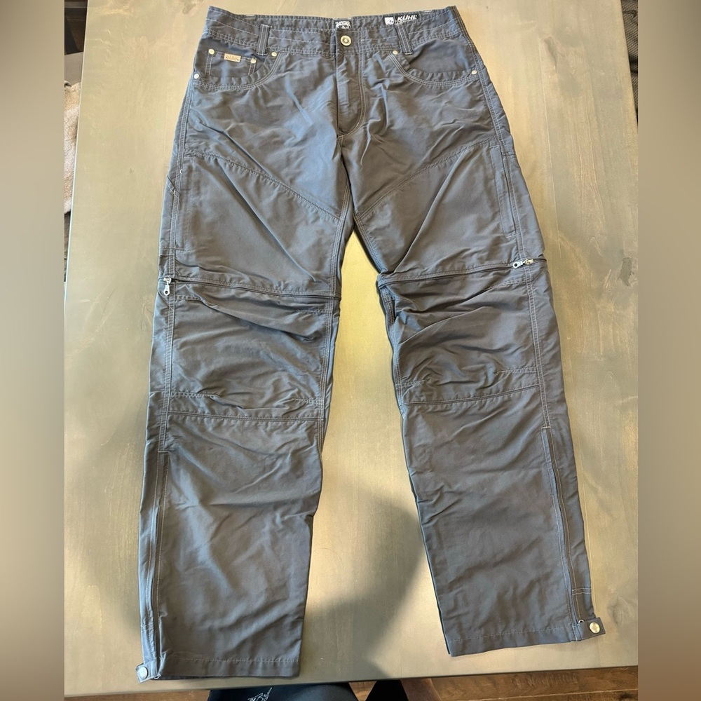 Kuhl Liberator Convertible Pants Raven Gray Men's 34 Waist 32 Inseam